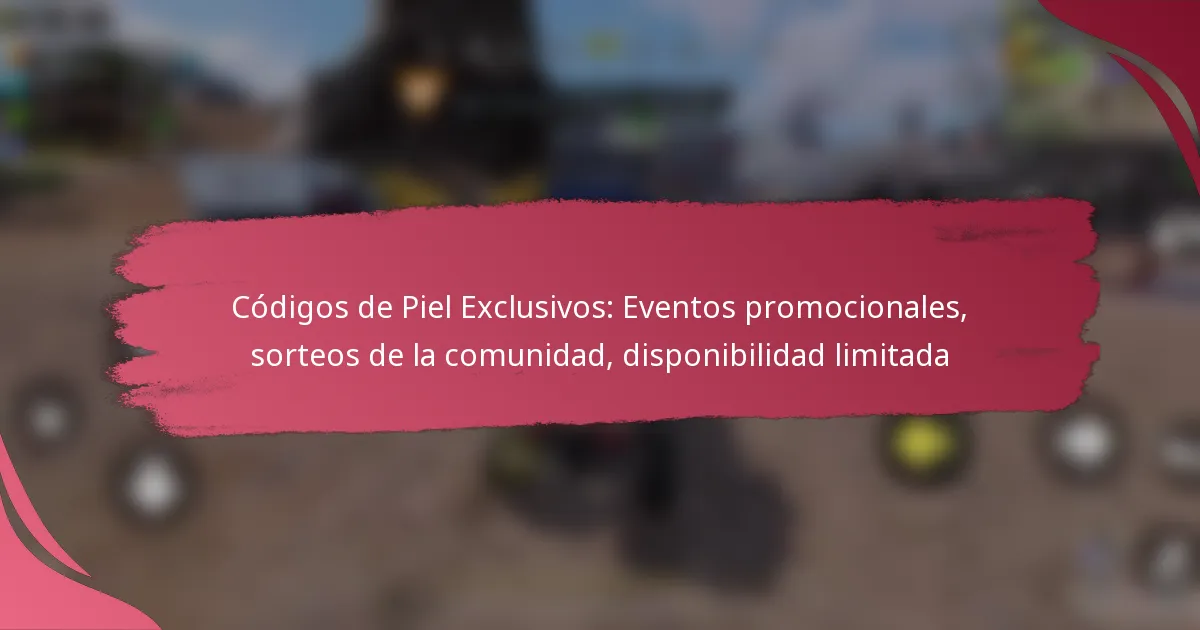 Códigos de Piel Exclusivos: Eventos promocionales, sorteos de la comunidad, disponibilidad limitada